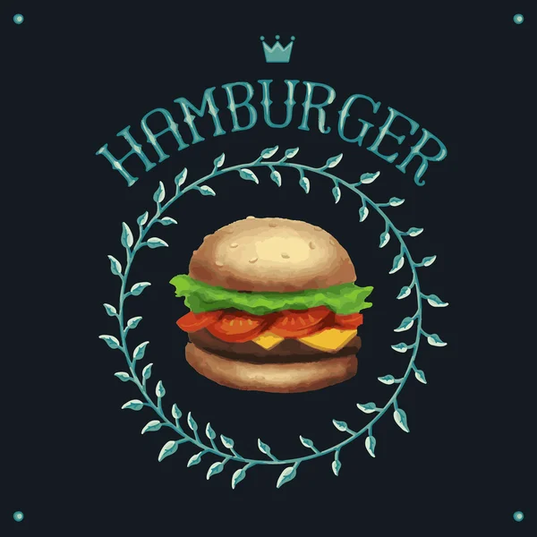 Hamburguesa Vintage Natural — Vector de stock