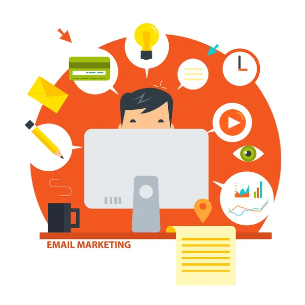 Düz e-posta pazarlama simgeler