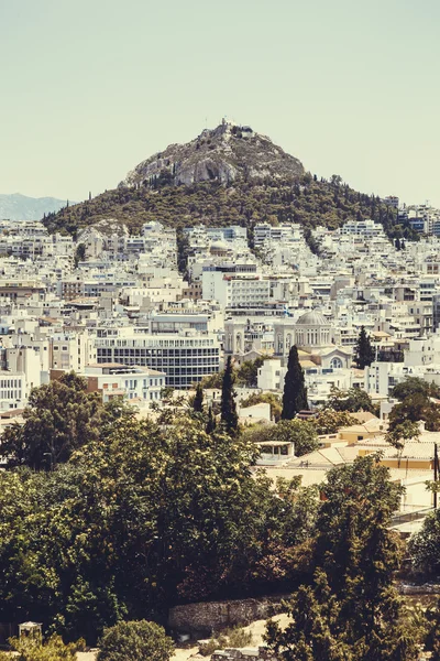 Ateny i górę Lykabettus — Zdjęcie stockowe