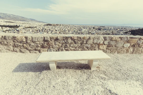 Acropolis marble bench — Stock Photo, Image