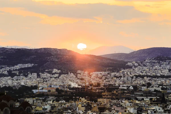 Sonnenuntergang über Athen — Stockfoto