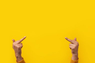 Double fuck over yellow background