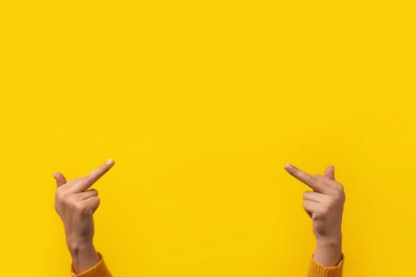 Double Fuck Yellow Background — Stock Photo, Image