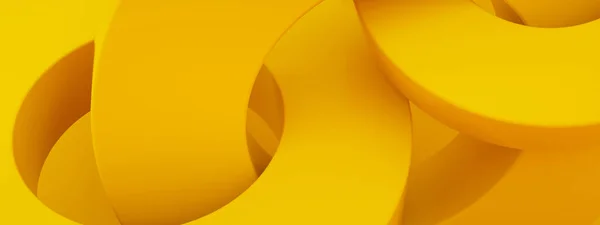 Abstract Render Modern Geometric Elements Graphic Design Circles Yellow Background — Stock Photo, Image