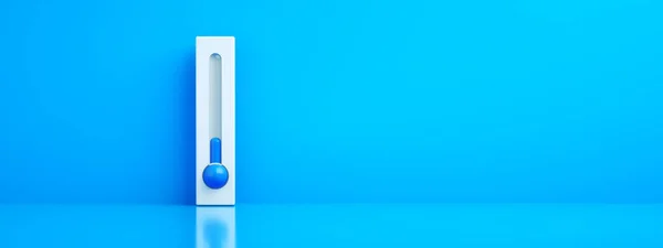 Celsius Fahrenheit Hőmérő Kék Háttéren Alacsony Hőmérséklettel Megjelenítéssel Hideg Tél — Stock Fotó