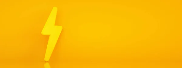 Rendering Segno Energia Sfondo Arancione Layout Panoramico — Foto Stock