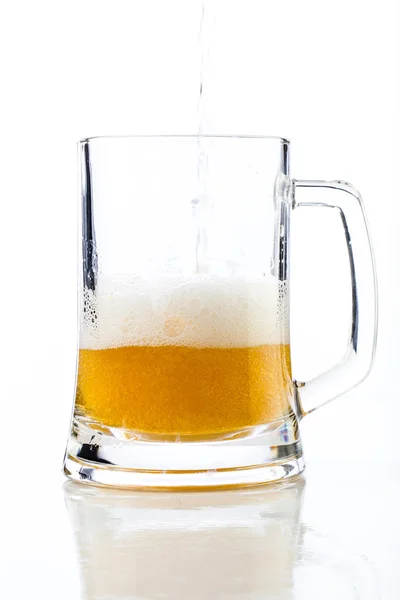 白い背景の上のビール — ストック写真