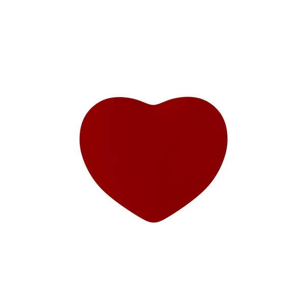 Coração vermelho em branco — Fotografia de Stock