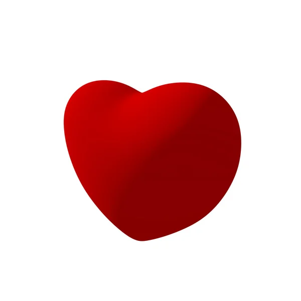 Coeur rouge sur blanc — Photo
