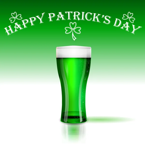 St Patricks günü yeşil bira. Vektör çizim — Stok Vektör