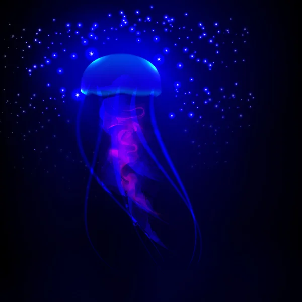 Błyszczące Jellyfish. Streszczenie tło. Wektor eps 10 — Wektor stockowy