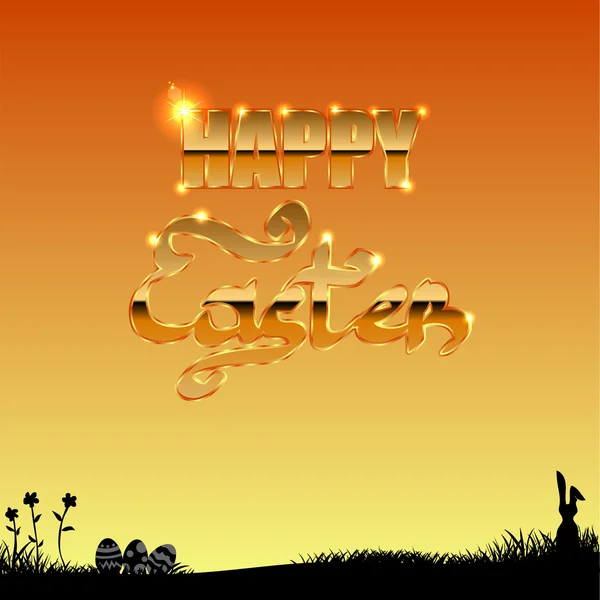 Húsvéti háttér, húsvéti nyuszi és tojás. Szép húsvéti szórólap, kártya — Stock Vector