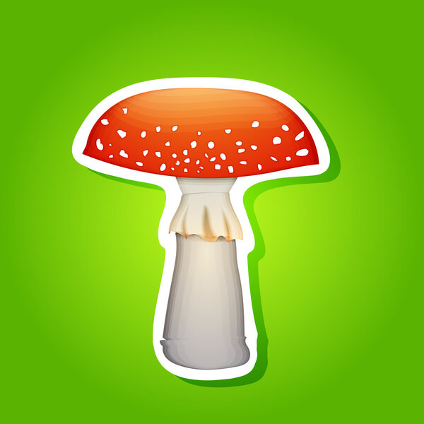 mushroom sticker. design element. vector eps 10