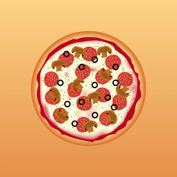 Ilustración de la pizza sabrosa — Vector de stock