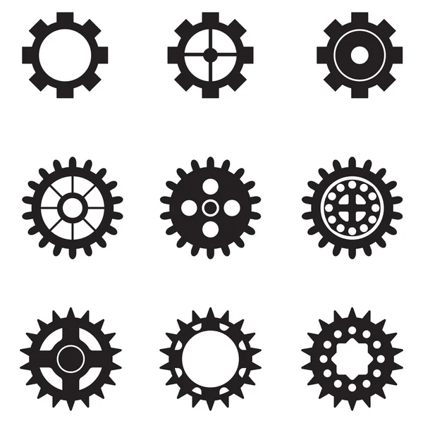 Conjunto de engranajes vectoriales — Archivo Imágenes Vectoriales