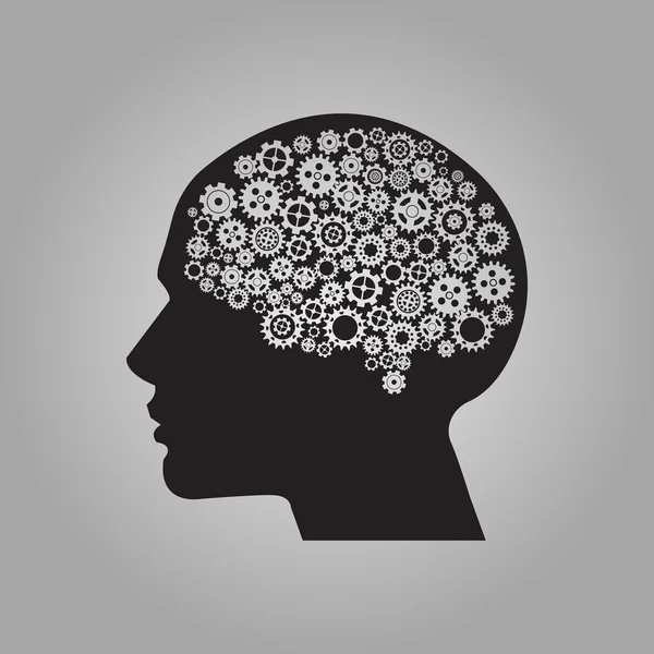 Cerveau humain avec engrenages. Vecteur pour votre design . — Image vectorielle