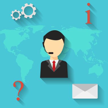 Adam destek işleç. Vektör çizim.