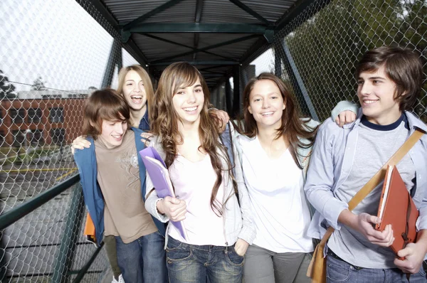 Estudiantes adolescentes caminando juntos — Foto de Stock