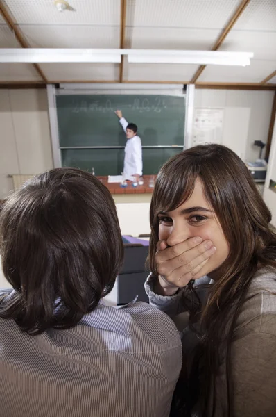 Students talking during the lesson — Stock Photo, Image