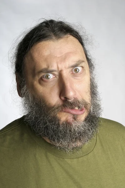 Retrato de homem barbudo — Fotografia de Stock