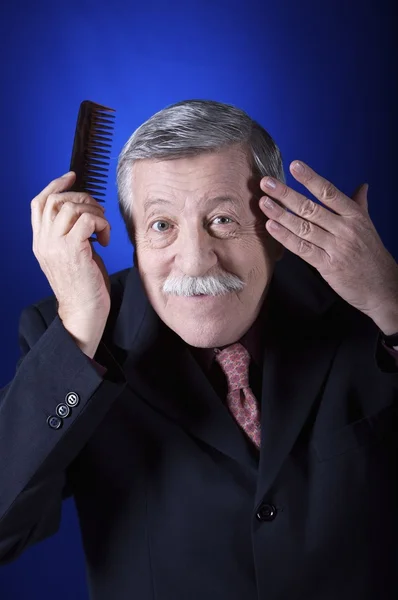 Homem idoso com moustashe — Fotografia de Stock