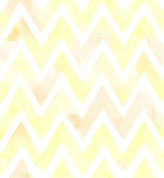Watercolor chevron of yellow color with white background. Seamless pattern — Stock Photo, Image