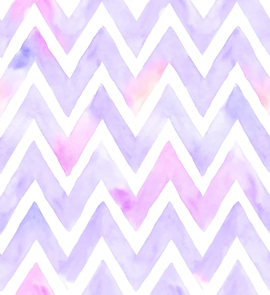 Chevron aquarelle de couleur pourpre avec fond blanc. Modèle sans couture pour tissu — Photo