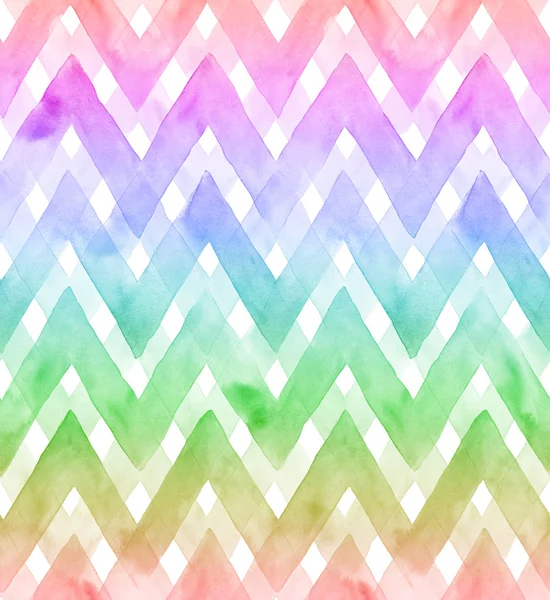 Dubbele punthaken van kleuren van de regenboog op witte achtergrond. Aquarel naadloze patroon voor stof — Stockfoto