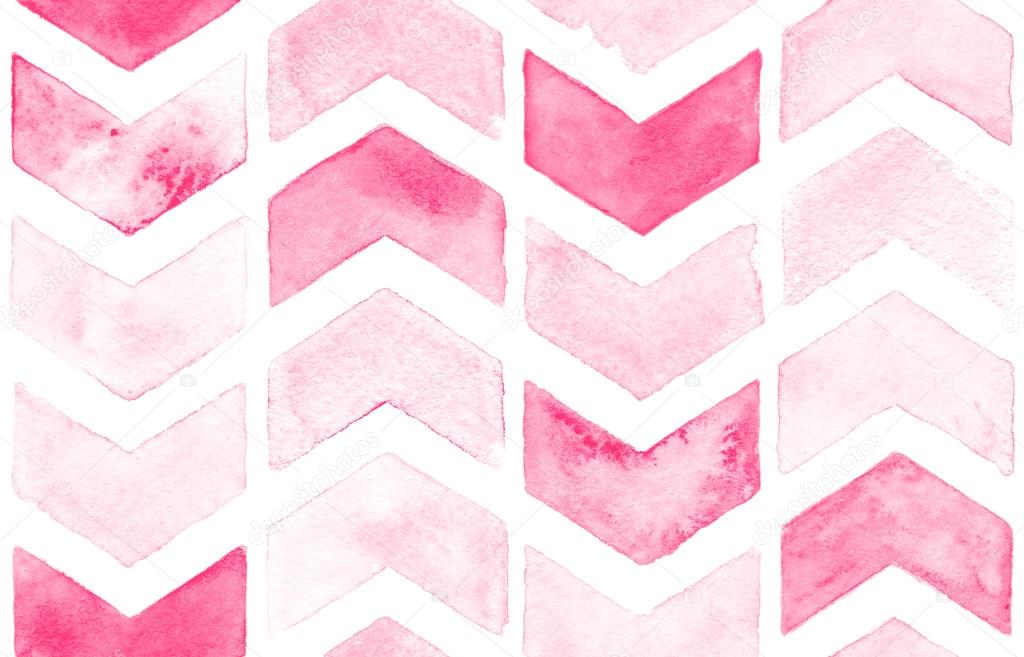Pink chevron with white background. Watercolor seamless pattern for fabric