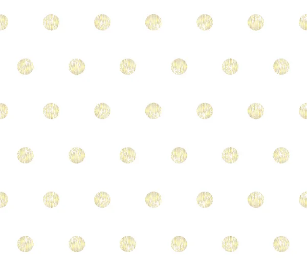 Gold polka dot på vit bakgrund. Handmålade seamless mönster — Stock vektor