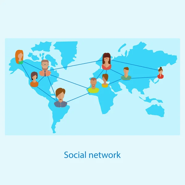 On-line koncepcja społecznej sieci web i infograp — Wektor stockowy
