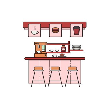 Vektör hat sanat kahve evi iç