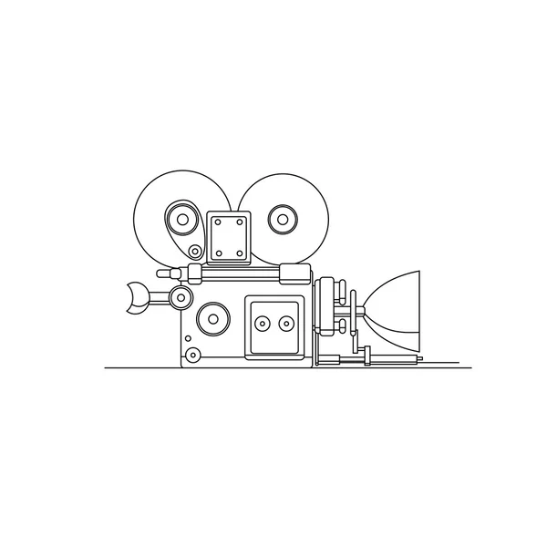 Illustration linéaire vectorielle de caméra de cinéma rétro . — Image vectorielle