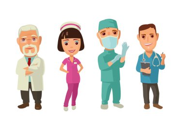 Erkek, faemale doktor karakter Icon set