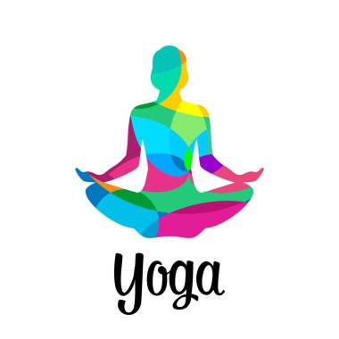 Lotus yoga poz simgesi. Vektör soyut