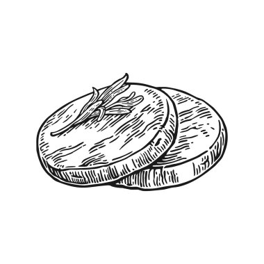 Seitan. Vektör siyah vintage oyma illüstrasyon beyaz arka plan üzerinde izole.