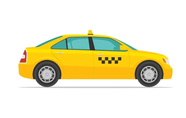 Taxi bilen. Platta stylade vektorillustration — Stock vektor