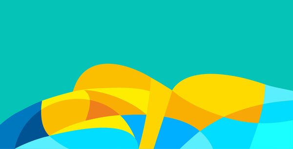 Красивая женщина лежит на боку. Абстрактная красочная квартира
