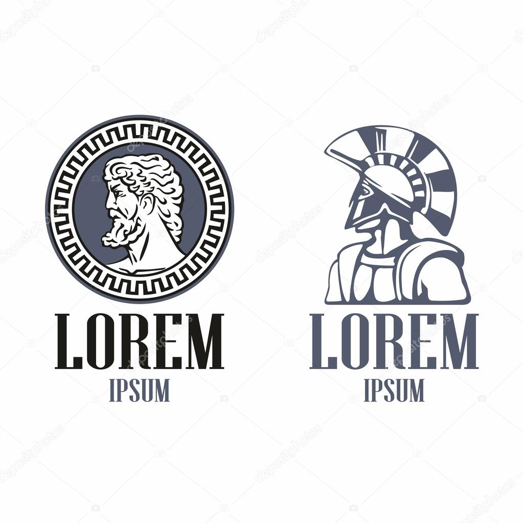 Ancient Greece philosopher head and Spartan warrior in the traditional  helmet on his head. Illustration For Emblem, Logo, icon in vintage style  Stock Vector by ©DenisPotysiev 111043376, image size:1023x1023