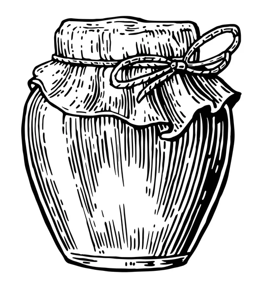 Jar. Vector Vintage gegraveerde illustratie. — Stockvector