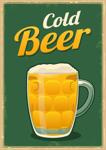 Εκλεκτής ποιότητας αφίσα κρύα μπύρα. — Διανυσματικό Αρχείο