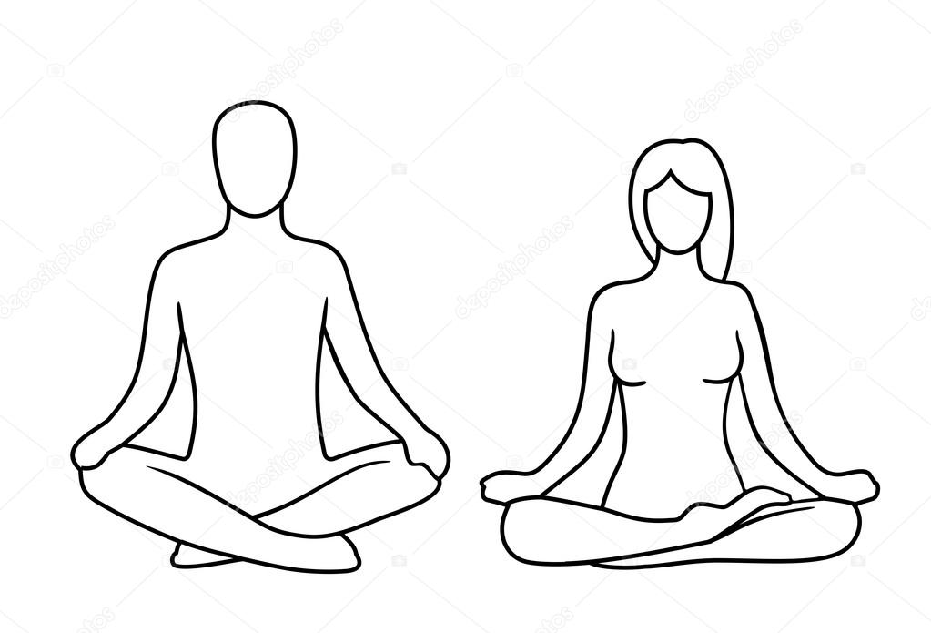 Yoga Pose Line Drawing / Sitting / Lotus Position / Padmasana A4 Print -  Etsy