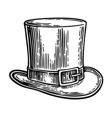 Beyler şapka. Vektör vintage oyulmuş çizim. Beyaz bir arka plan üzerinde izole