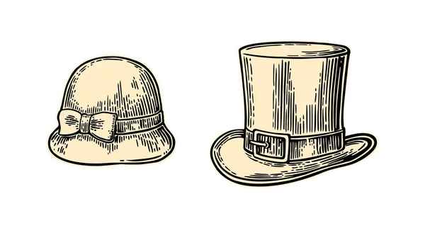 Meine Damen und Herren Hut. — Stockvektor