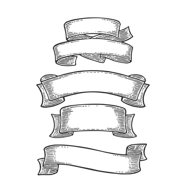 Ensemble de rubans isolés sur fond blanc. Vecteur — Image vectorielle