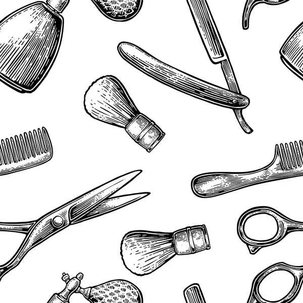 Outil de jeu de motifs sans couture pour BarberShop — Image vectorielle