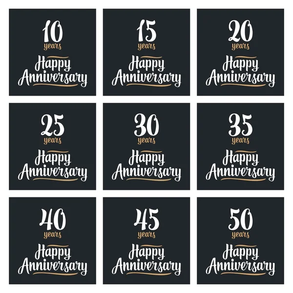 Set sign for happy anniversary. — Stock Vector
