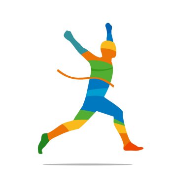 bir yarış kazanan adam.