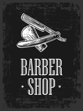 Jilet ve tıraş fırçası berber dükkanı için