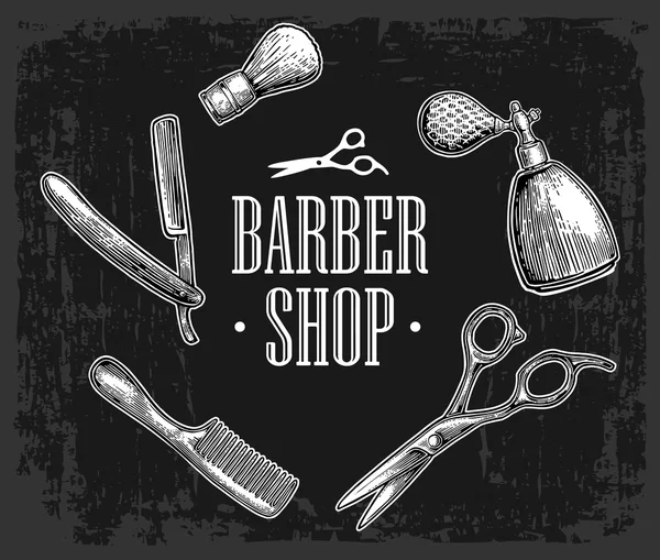 Set tool for BarberShop — Stock Vector